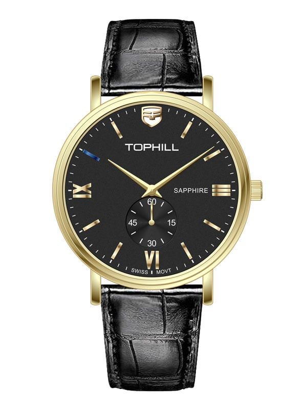  ĐỒNG HỒ TOPHILL TA057G.PB2197 Nam máy quartz kính sapphire size 38mm 3ATM 