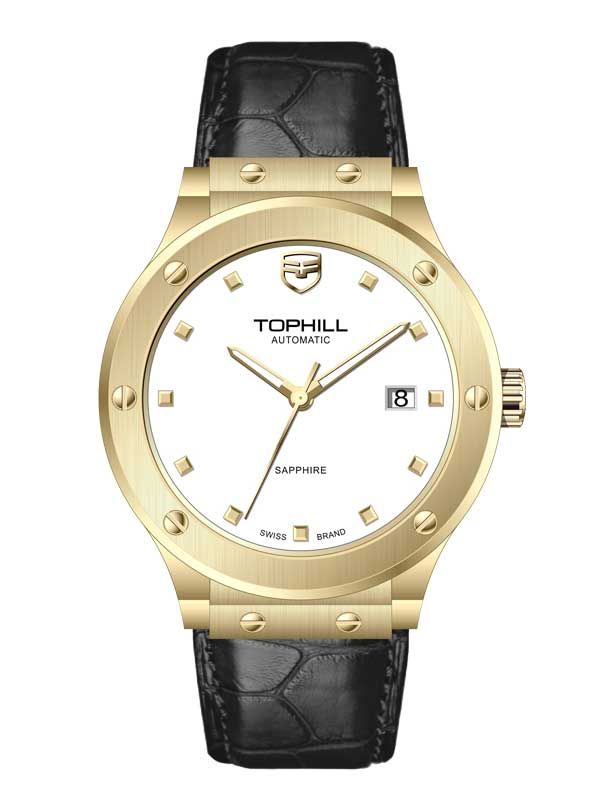  ĐỒNG HỒ TOPHILL TA053G.SB2252 Nam Máy automatic Dây da Kính sapphire 5ATM 