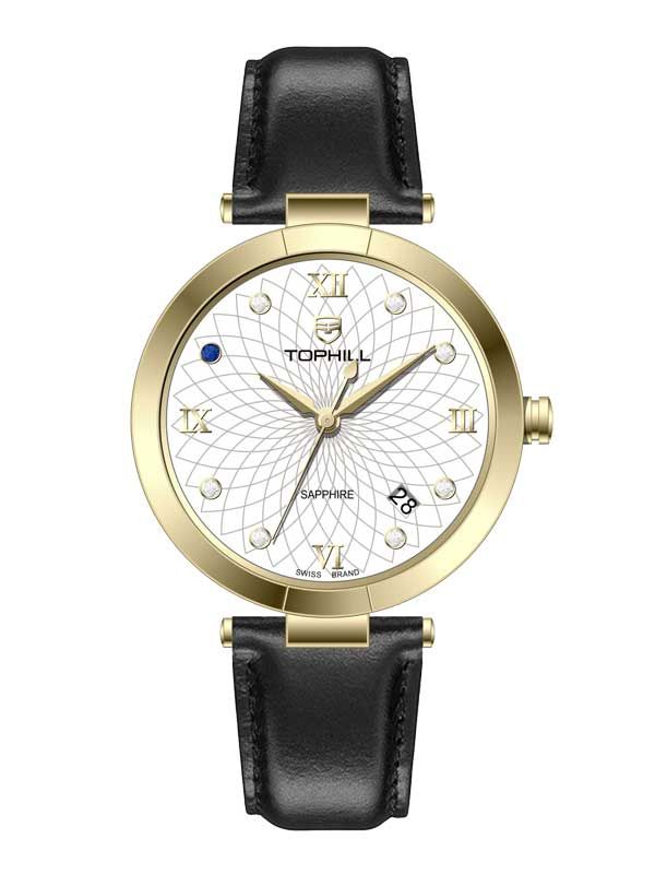  ĐỒNG HỒ TOPHILL TE061L.PZ2262 Nữ Máy Quartz(pin) Kính sapphire Size 33mm 5ATM 