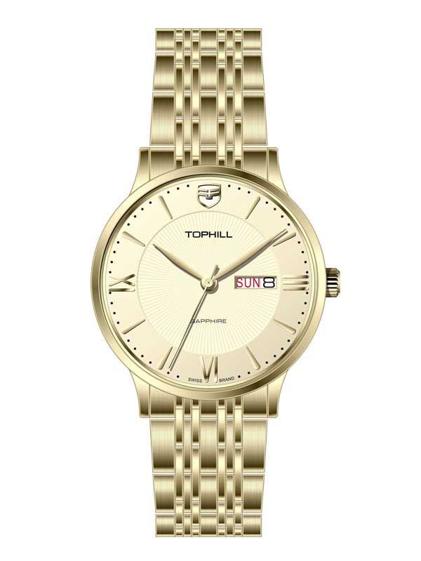  ĐỒNG HỒ TOPHILL TA050G.S2992 Nam Máy Quartz(pin) Kính sapphire Size 40mm 5ATM 