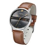  ĐỒNG HỒ TOPHILL TS019G.PZ1052 Nam dây da máy Quartz kính Sapphire Size 40mm 5ATM 