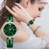  ĐỒNG HỒ TOPHILL TE063L.MG1A57 Nữ Máy quartz(pin) Dây da Kính sapphire 3ATM 