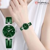  ĐỒNG HỒ TOPHILL TE063L.MG1A57 Nữ Máy quartz(pin) Dây da Kính sapphire 3ATM 