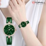  ĐỒNG HỒ TOPHILL TE063L.MG3A57 Nữ Máy quartz(pin) Dây da Kính sapphire 5ATM 
