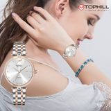  ĐỒNG HỒ TOPHILL TE063L.M7657 Nữ Máy quartz(pin) Dây thép 316L Kính sapphire 5ATM 
