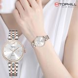  ĐỒNG HỒ TOPHILL TE063L.M7657 Nữ Máy quartz(pin) Dây thép 316L Kính sapphire 5ATM 