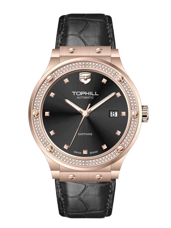  ĐỒNG HỒ TOPHILL TA053G.MB3152 Nam Máy automatic Dây da Kính sapphire 5ATM 