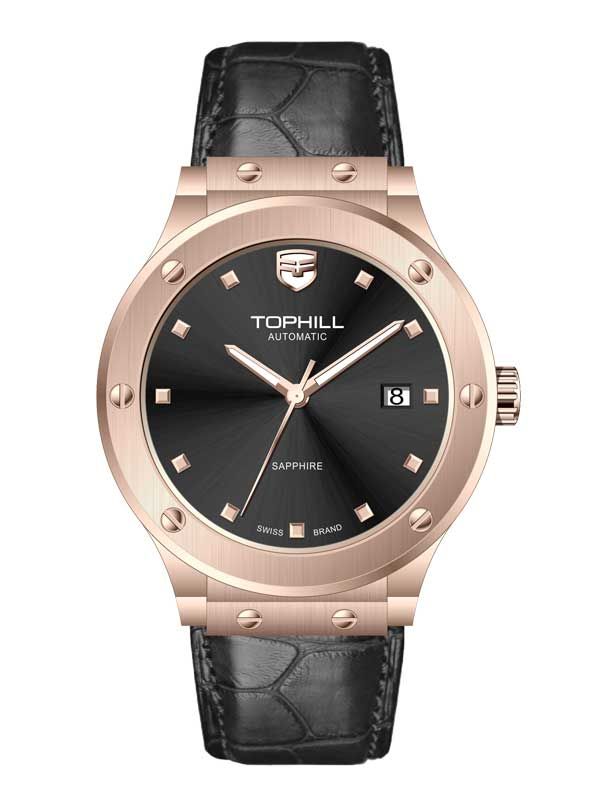  ĐỒNG HỒ TOPHILL TA053G.SB3152 Nam Máy automatic Dây da Kính sapphire 5ATM 