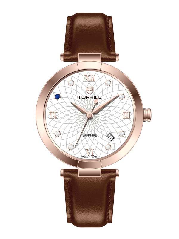  ĐỒNG HỒ TOPHILL TE061L.PZ3262 Nữ Máy Quartz(pin) Kính sapphire Size 33mm 5ATM 
