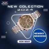  ĐỒNG HỒ NEWSKY NS6005G.S05 Nam máy quartz kính sapphire size 42mm 5ATM 