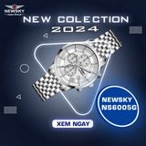  ĐỒNG HỒ NEWSKY NS6005G.S02 Nam máy quartz kính sapphire size 42mm 5ATM 