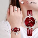  ĐỒNG HỒ TOPHILL TE063L.MR1757 Nữ Máy quartz(pin) Dây da Kính sapphire 5ATM 