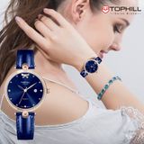  ĐỒNG HỒ TOPHILL TE063L.ML3357 Nữ Máy quartz(pin) Dây da Kính sapphire 5ATM 