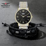  ĐỒNG HỒ NEWSKY NS5009G.S04 Nam máy quartz kính sapphire size 38mm 3ATM 