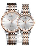  ĐỒNG HỒ TOPHILL TA033GL.S7252 Nam+Nữ dây Thép 316L máy Quartz kính Sapphire 3ATM 