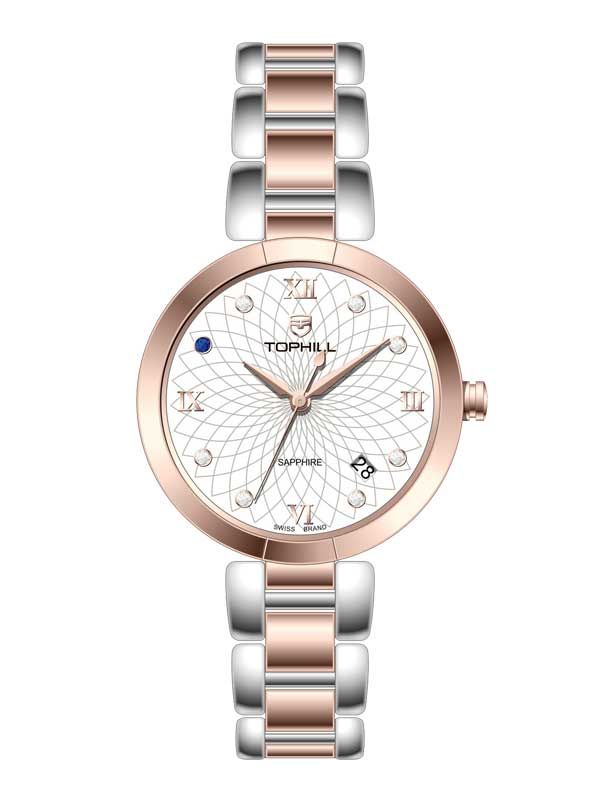  ĐỒNG HỒ TOPHILL TE061L.S7262 Nữ Máy Quartz(pin) Kính sapphire Size 33mm 5ATM 