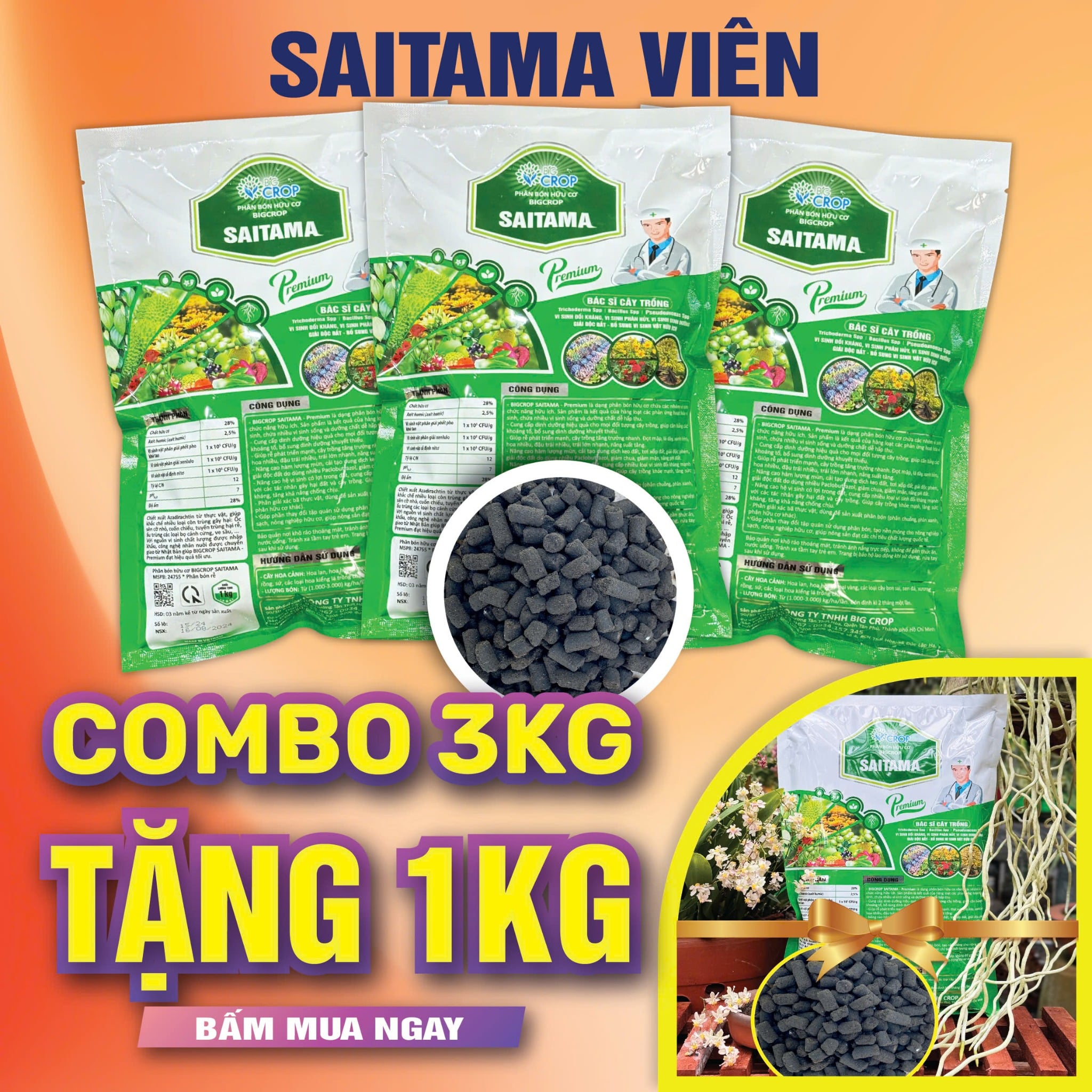 Phân Tan Chậm Saitama (Dạng Viên)