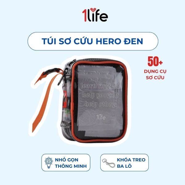  Bộ Túi Sơ Cứu Hero Màu Đen Cam - First Aid Kit (Black - Orange) 