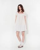  Đầm tay phồng đính nơ - Trắng - D0744 
