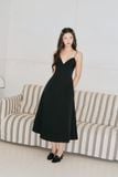 Đầm midi cúp ngực cổ V - Đen - D0726 