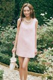  Đầm ngắn cổ vuông - Hồng - D0732 