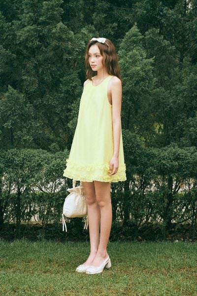  Đầm bèo rút nhún - Vàng - D0733 