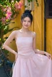  Đầm midi tùng bí - Hồng - D0736 
