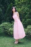  Đầm midi tùng bí - Hồng - D0736 