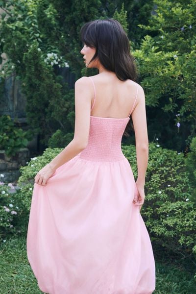  Đầm midi tùng bí - Hồng - D0736 