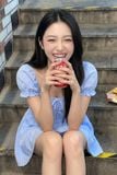  Đầm ngắn kẻ ô smocking - Xanh biển - D0739 
