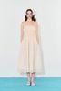 Đầm Midi chạy thun - Kem - D0740