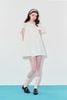 Đầm ngắn nhún ngực - Trắng - D0741