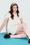  Đầm ngắn nhún ngực - Trắng - D0741 