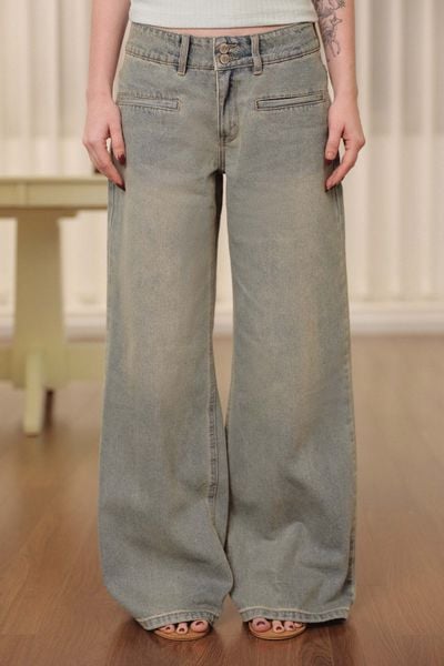  Quần Jean lưng thấp túi kiểu - Xanh - Q0410 