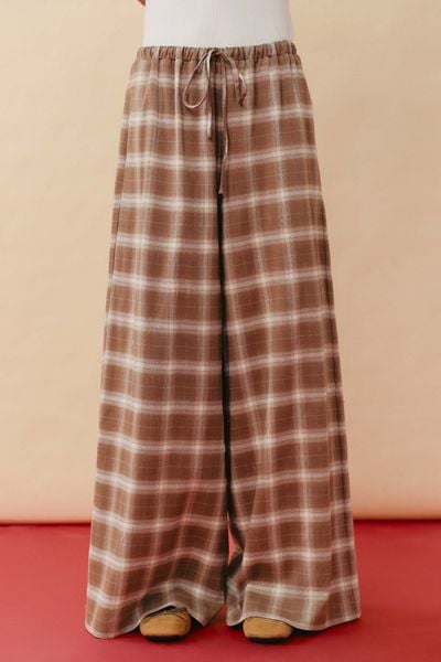  Quần dài kẻ ô - Nâu - Q0415 