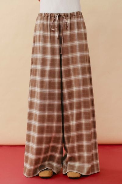  Quần dài kẻ ô - Nâu - Q0415 