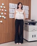  Quần ống suông lưng liền - Đen - Q0427 