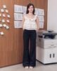 Quần ống suông lưng liền - Đen - Q0427