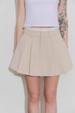 Váy ngắn xếp ly phối vải - Beige - S0294 