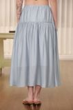  Chân váy midi xếp nhún - Xanh nhạt - S0301 