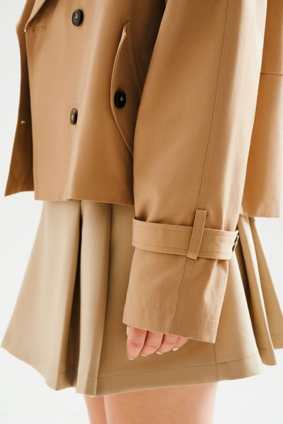  [Beige Nhạt] Trench coat dáng lửng - Beige - T1012 