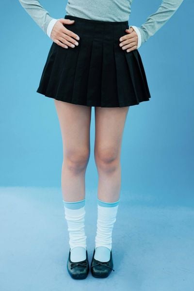  Chân váy đen dập ly - Đen - S0225 