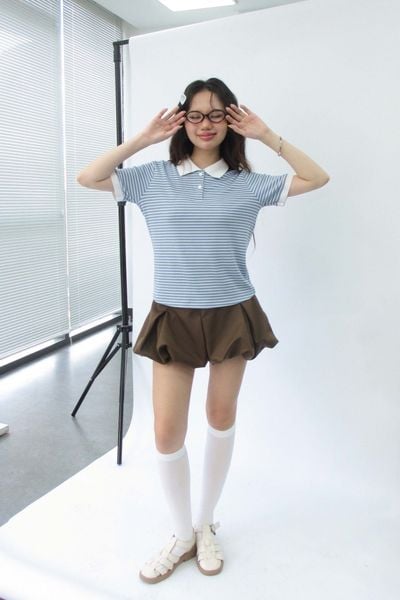  Chân váy bí xếp li - Nâu - S0288 