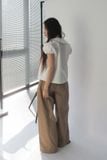  Quần kaki ống rộng - Nâu - Q0401 