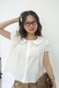 Áo tay phồng cổ lá sen - Trắng - T1117
