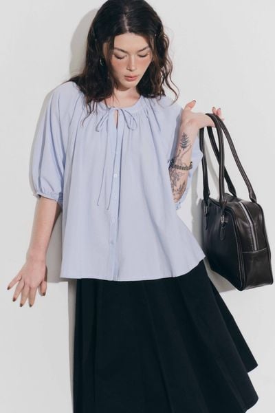  Áo tay phồng rút nhún cổ - T1135 
