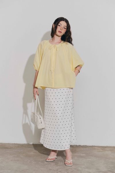  Áo tay phồng rút nhún cổ - T1135 