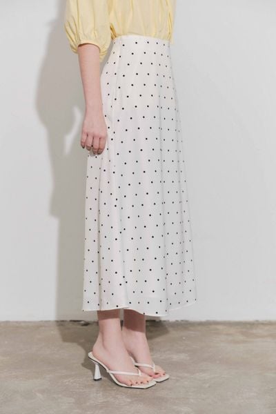 Chân váy lụa midi - Trắng - S0292 