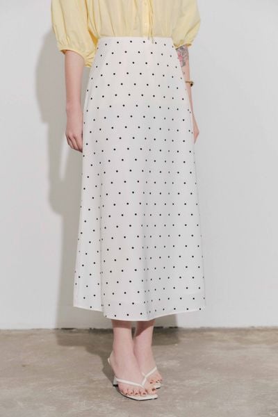  Chân váy lụa midi - Trắng - S0292 