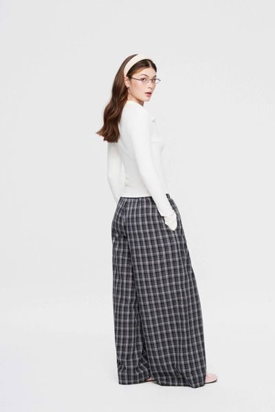  Quần dài kẻ ô - Đen - Q0409 